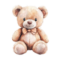 Obraz premium A cute teddy bear with a bow tie, perfect for children's decor and gifts., isolated on a transparent background.