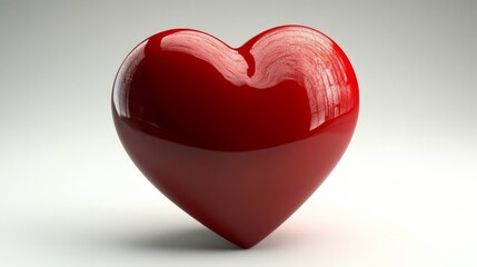 3D red heart icon on a white background.