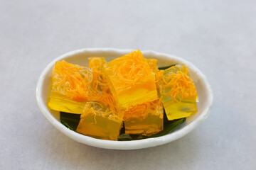 Thai sweet egg floss jelly