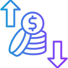 Profit & Loss line gradient icon