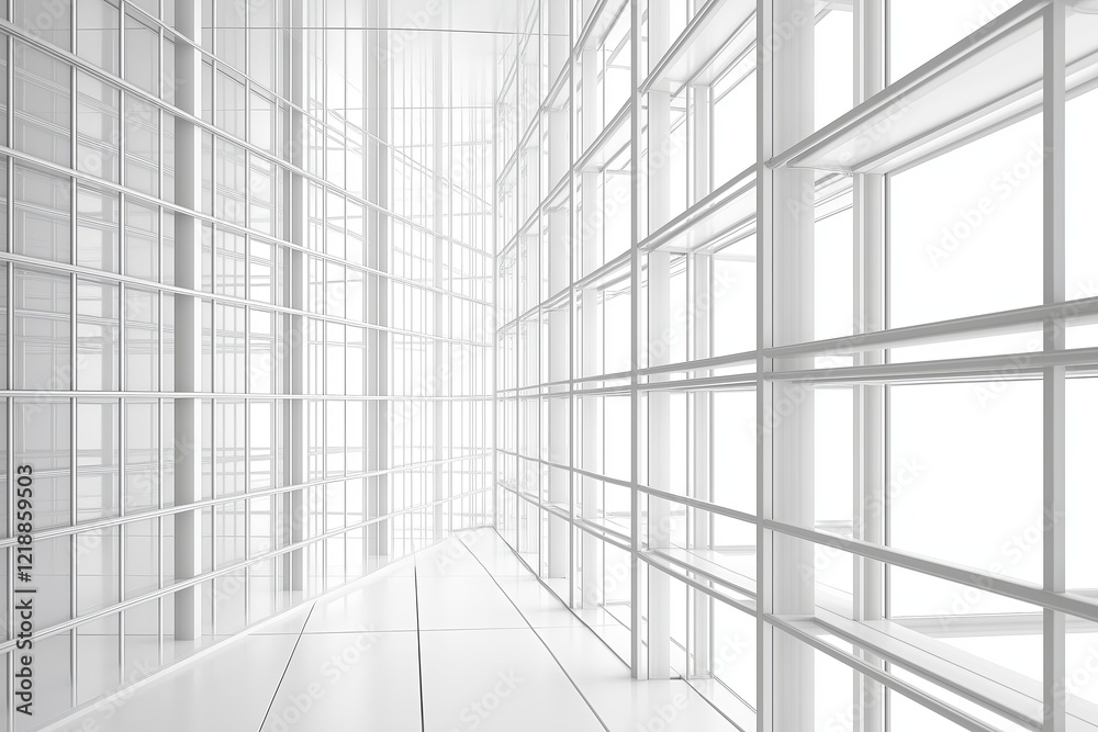 Poster floating interconnected wireframe grids