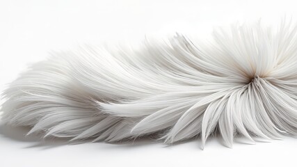 Luxurious Light Gray Angora Fur - Elegant Studio Shot