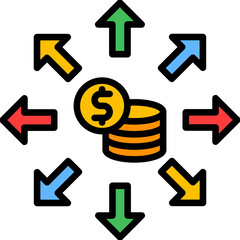 Budget lineal color icon