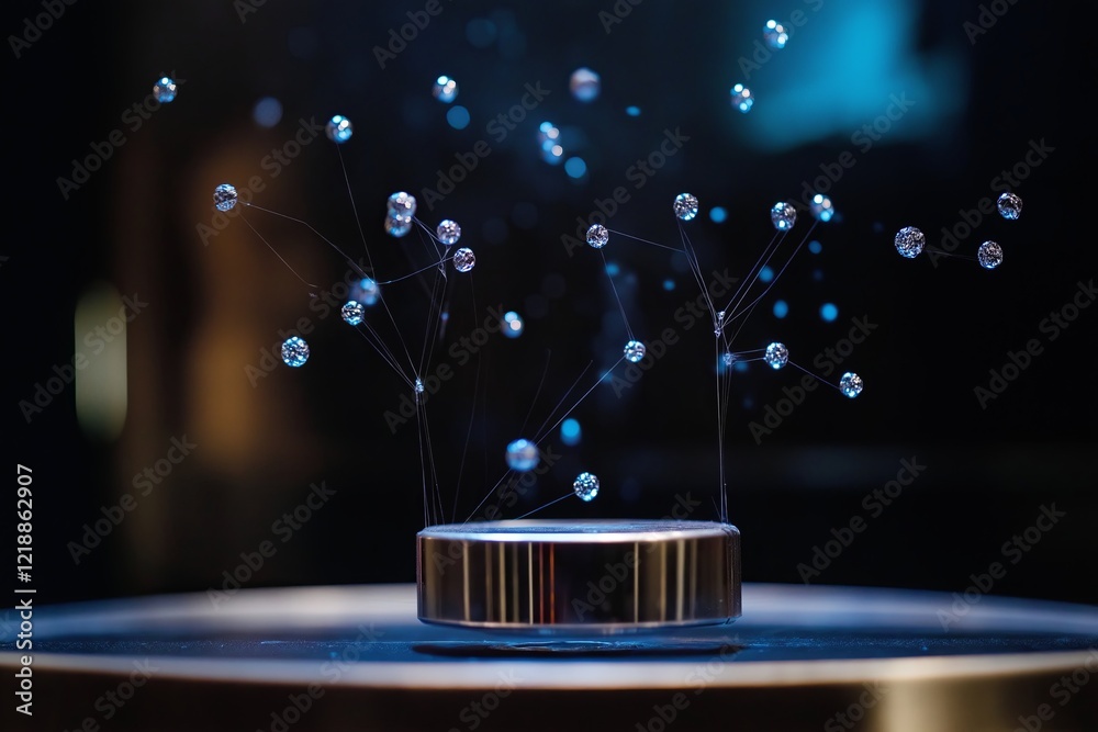 Poster Floating particles attracted to specific points