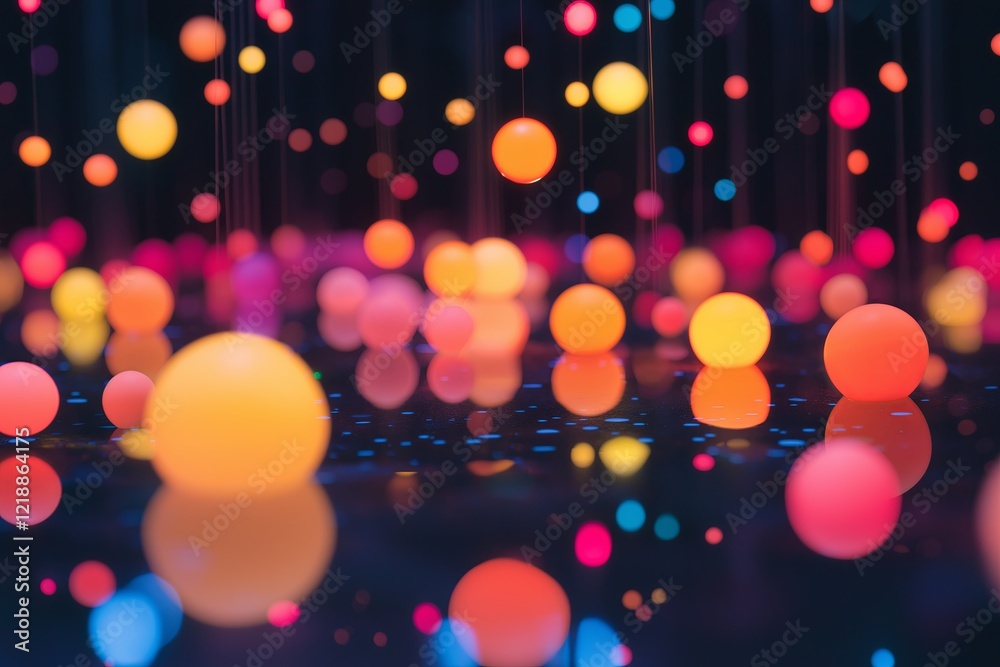 Poster Floating particles attracted to specific points
