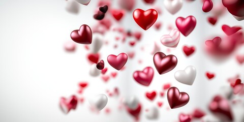 pink and red air balloons in the shape of a heart on a pink background. Concept Valentine's Day, Wedding Decoration. Foil balls. Flat lay, top view