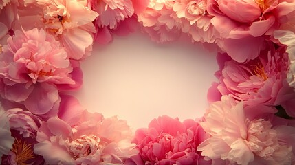 Beautiful Pink Flower Frame on a Bright White Background Evoking Freshness and Elegance Perfect for Invitations or Greeting Cards Creating a Soft and Charming Decorative Touch
