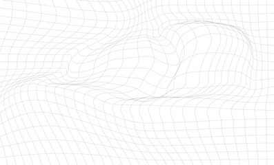 Distorted square grid warped mesh texture on white