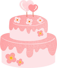 cake with pink roses