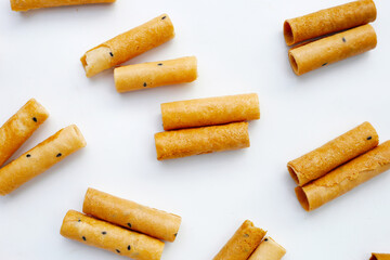 Thai snack, crispy coconut rolls