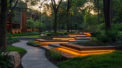 A calming representation of a peaceful outdoor learning space
