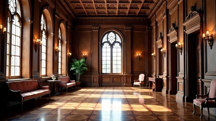 Obraz premium Antique Church Hall Lobby - Elegant Interior Design