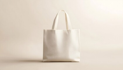 Canvas Tote Bag Mockup with Handle  A blank canvas tote bag mockup, ideal for showcasing eco-friendly designs and branding concepts.
