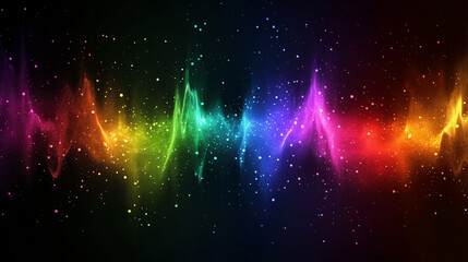 Quantum Technology. Colorful waves or particles softly dissolving into the air, creating an effect of uncertainty and dynamics, characteristic of quantum computers