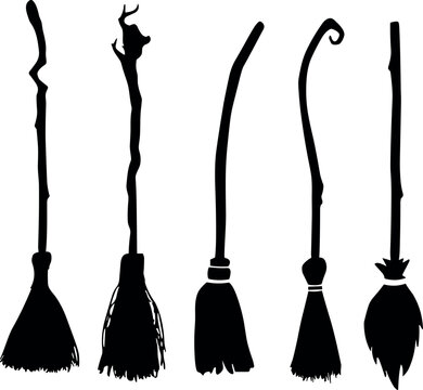 witch's broom pack design art vector