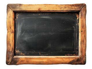 blackboard with chalk isolated on transparent background