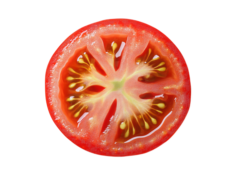 slice of tomato isolated on transparent background