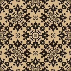 Vector damask seamless pattern with Ornamental Motifs for Decor Design.