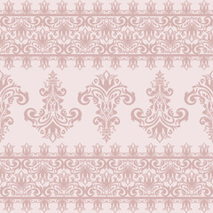 Vector damask seamless pattern with Ornamental Motifs for Decor Design.