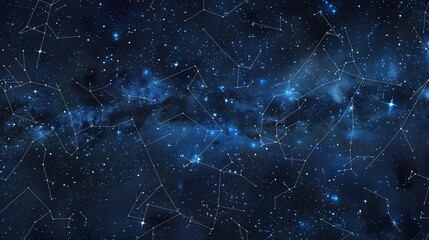 Fototapeta premium A night sky with stars and constellations.