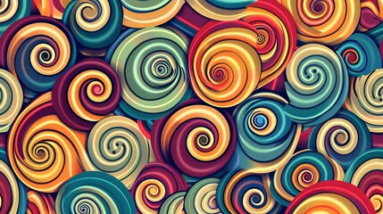A vibrant and psychedelic pattern of colorful, swirling circles.