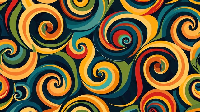 Abstract background with swirling colorful shapes.