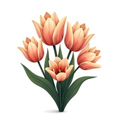 Fototapeta premium An isometric depiction of tulip bouquet icon