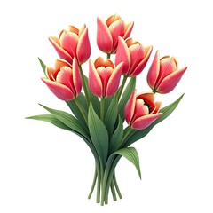 Naklejka premium An isometric depiction of tulip bouquet icon