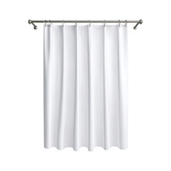 Elegant white shower curtain hanging neatly in a modern bathroom setting.