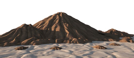 Mountain of Red-Brown Soil with Lighter Base - Isolated Earthy Mound.