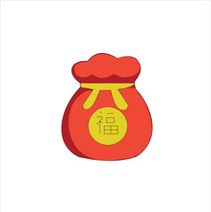 illustration money lucky bag, imlek