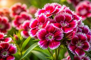 Obraz premium Close-up Sweet William Flowers - Red Pink White Bouquet