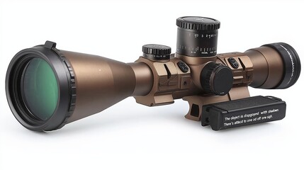 Brown night vision scope on a empty white background