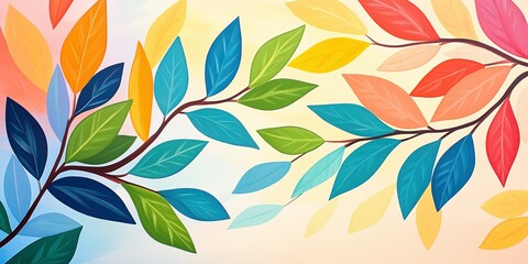 Colorful Leaves and Branches with a Blurred Background for Nature Inspired Art