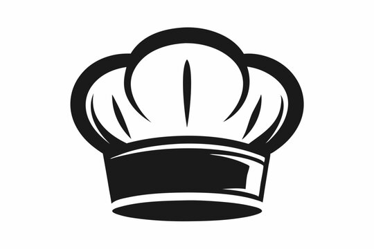 chefs hat line art silhouette vector illustration