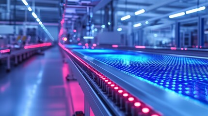 Clean and Modern Production Line Showcasing Technology