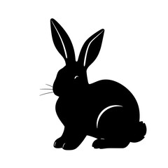 Obraz premium Rabbit illustration icon, black silhouette vector
