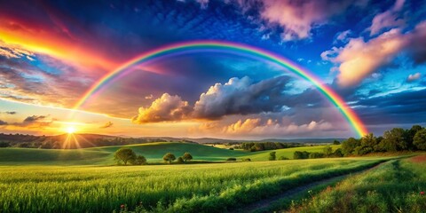 Obraz premium Colorful Gradient Panoramic Background with Text Space