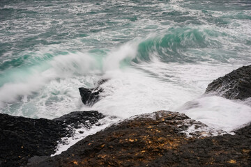 Stormy day in Black Sea coast of Istanbul, Turkiye