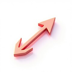 Isometric depiction of red double arrows