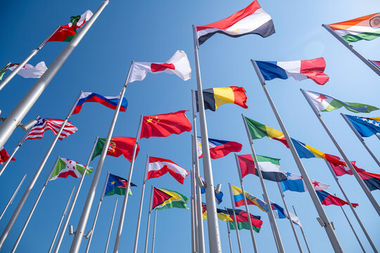 The Flag Plaza, displays 119 flags from countries with authorized diplomatic missions, including flags of the European Union, the United Nation and the GCC.