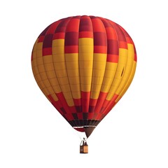 Fototapeta premium Colorful Hot Air Balloon with Horizontal Stripes - Aerial Adventure Experience.