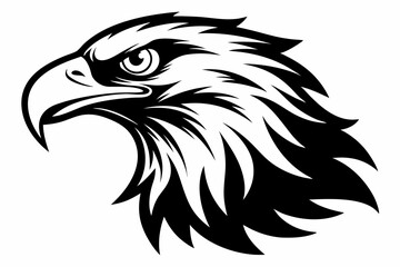 eagle head line art silhouette vector illustration