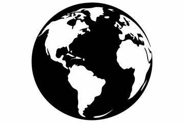 globe line art silhouette vector illustration
