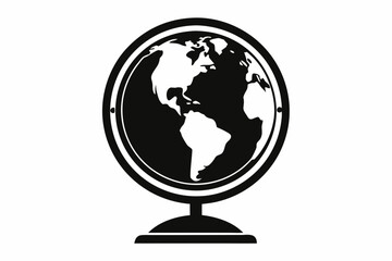 globe line art silhouette vector illustration