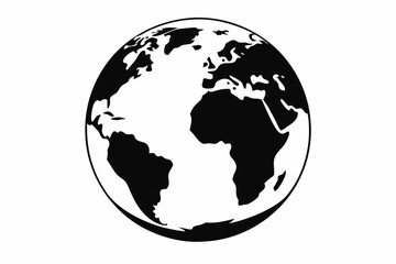 globe line art silhouette vector illustration