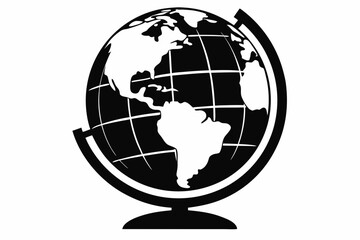 globe line art silhouette vector illustration