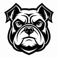 Bulldog head logo vector black animal silhouette on white background