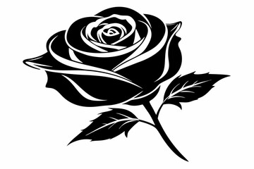 rose line art silhouette vector illustration