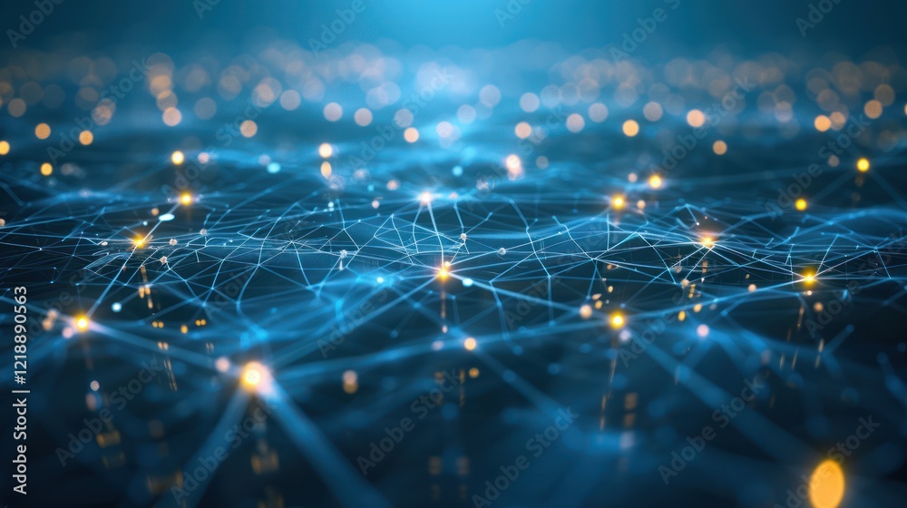 Wall mural abstract digital network connection